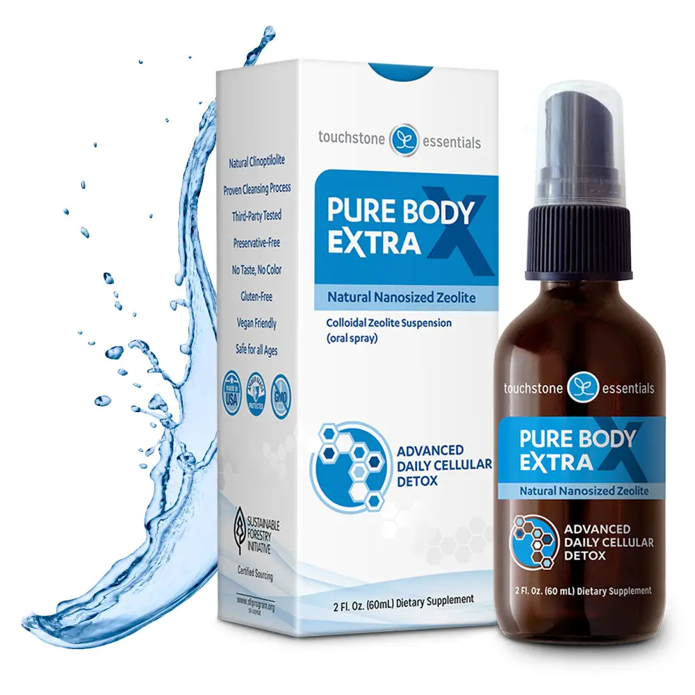 Photo of Pure Body Extra - Natural Nanosixed Zeolite Advanced Daily Cellular Detox from Fitmatics Blog Shop on the Touchstone Essentials platform. 